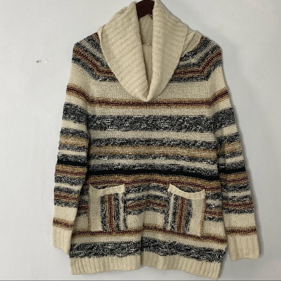 Sun and Shadow Nordstrom Size XXS Boho Stripe Cowlneck Serape Sweater - Picture 1 of 6